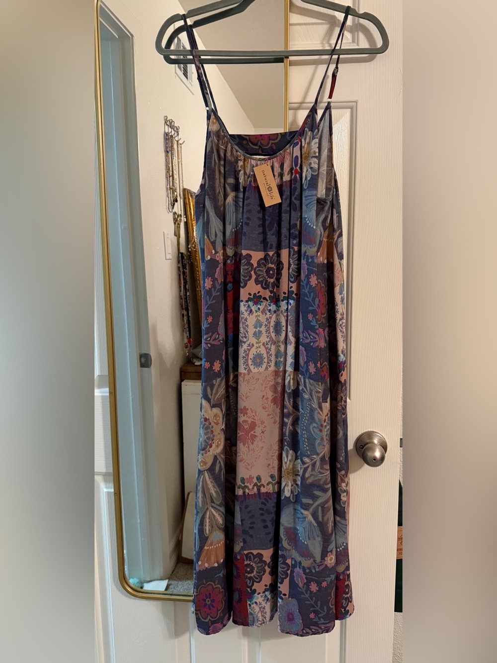 NWT Natural Life Boho Patchwork Floral Dress